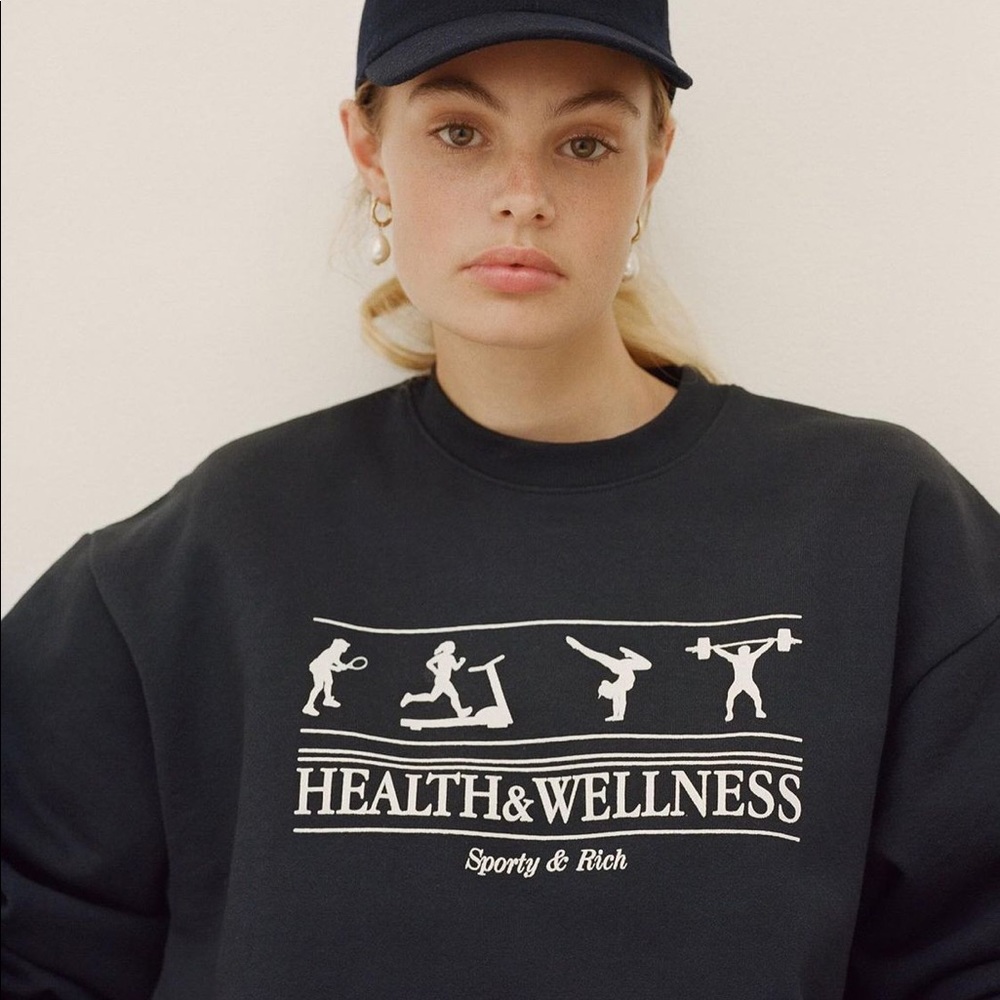 Sporty & Rich HEALTH & WELLNESS Crew Sweatshirt